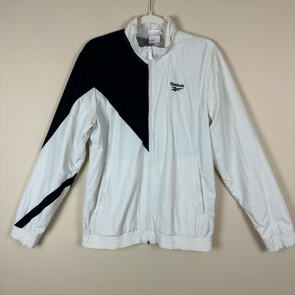 Reebok Mens Windbreaker Jacket Size Medium Athletic Retro Y2K Baggy Streetwear